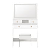 Living Fusion 2 Piece Livia LED Dressing Table &amp; Stool Set