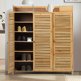 Living Fusion Weber 3 Door Bamboo Shoe Cabinet