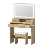 Living Fusion 2 Piece Livia LED Dressing Table &amp; Stool Set