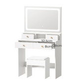 Living Fusion 2 Piece Livia LED Dressing Table &amp; Stool Set