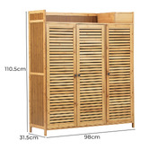 Living Fusion Weber 3 Door Bamboo Shoe Cabinet