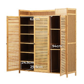 Living Fusion Weber 3 Door Bamboo Shoe Cabinet