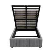 Living Fusion Meier Velvet Gas Lift Storage Bed Frame