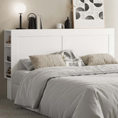 Living Fusion White Jephson Bedhead with Shelves
