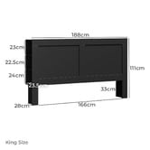 Living Fusion Black Jephson Bedhead with Shelves