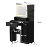 Living Fusion 2 Piece Melrose LED Dressing Table &amp; Stool Set
