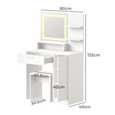 Living Fusion 2 Piece Melrose LED Dressing Table &amp; Stool Set
