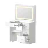 Living Fusion 2 Piece Caroline LED Dressing Table &amp; Stool Set
