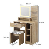 Living Fusion 2 Piece Melrose LED Dressing Table &amp; Stool Set