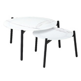 Living Fusion 2 Piece White Eliana Outdoor Coffee Table Set