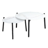 Living Fusion 2 Piece White Eliana Outdoor Coffee Table Set
