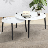 Living Fusion 2 Piece White Eliana Outdoor Coffee Table Set
