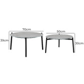 Living Fusion 2 Piece Grey Eliana Outdoor Coffee Table Set