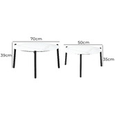 Living Fusion 2 Piece White Eliana Outdoor Coffee Table Set