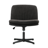 Living Fusion Heidi Faux Linen Armless Office Chair