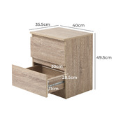 Living Fusion Fynch 2 Drawer Bedside Table