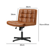 Living Fusion Heidi Faux Leather Armless Office Chair