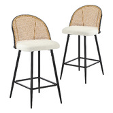 Living Fusion 66cm Lucian Boucle Bar Stools