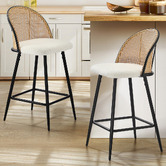 Living Fusion 66cm Lucian Boucle Bar Stools