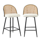 Living Fusion 66cm Lucian Boucle Bar Stools