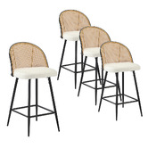 Living Fusion 66cm Lucian Boucle Bar Stools