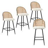 Living Fusion 66cm Lucian Boucle Bar Stools