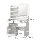 Living Fusion 2 Piece Diana LED Dressing Table &amp; Stool Set