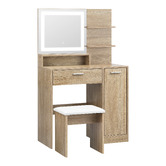 Living Fusion 2 Piece Melrose LED Dressing Table &amp; Stool Set