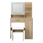 Living Fusion 2 Piece Melrose LED Dressing Table &amp; Stool Set