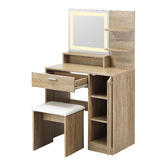 Living Fusion 2 Piece Melrose LED Dressing Table &amp; Stool Set