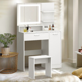 Living Fusion 2 Piece Melrose LED Dressing Table &amp; Stool Set