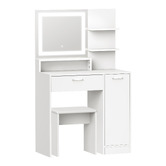 Living Fusion 2 Piece Melrose LED Dressing Table &amp; Stool Set