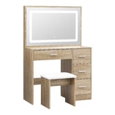 Living Fusion 2 Piece Caroline LED Dressing Table &amp; Stool Set
