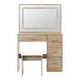 Living Fusion 2 Piece Caroline LED Dressing Table &amp; Stool Set