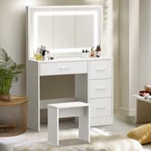 Living Fusion 2 Piece Caroline LED Dressing Table &amp; Stool Set