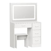 Living Fusion 2 Piece Caroline LED Dressing Table &amp; Stool Set