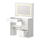 Living Fusion 2 Piece Caroline LED Dressing Table &amp; Stool Set