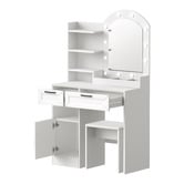 Living Fusion 2 Piece Diana LED Dressing Table &amp; Stool Set