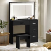 Living Fusion 2 Piece Caroline LED Dressing Table &amp; Stool Set