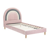 Living Fusion Pink Sarah Velvet Single Bed