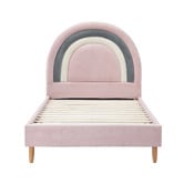Living Fusion Pink Sarah Velvet Single Bed