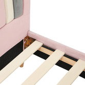 Living Fusion Pink Sarah Velvet Single Bed