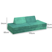 Living Fusion 4 Piece Kids&#039; Tillie Modular Play Sofa Set