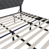 Living Fusion Crosby Upholstered Bed with Storage Headboard &amp; LED