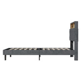 Living Fusion Crosby Upholstered Bed with Storage Headboard &amp; LED