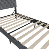 Living Fusion Crosby Upholstered Bed with Storage Headboard &amp; LED