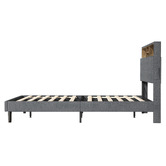 Living Fusion Crosby Upholstered Bed with Storage Headboard &amp; LED