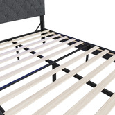 Living Fusion Crosby Upholstered Bed with Storage Headboard &amp; LED
