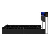 Living Fusion Garrett Upholstered 4 Drawer Queen Bed with LED
