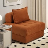 Living Fusion Bettina Corduroy Velvet Armless Lounge Chair